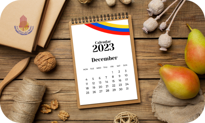 Calendar printing in Dubai design process